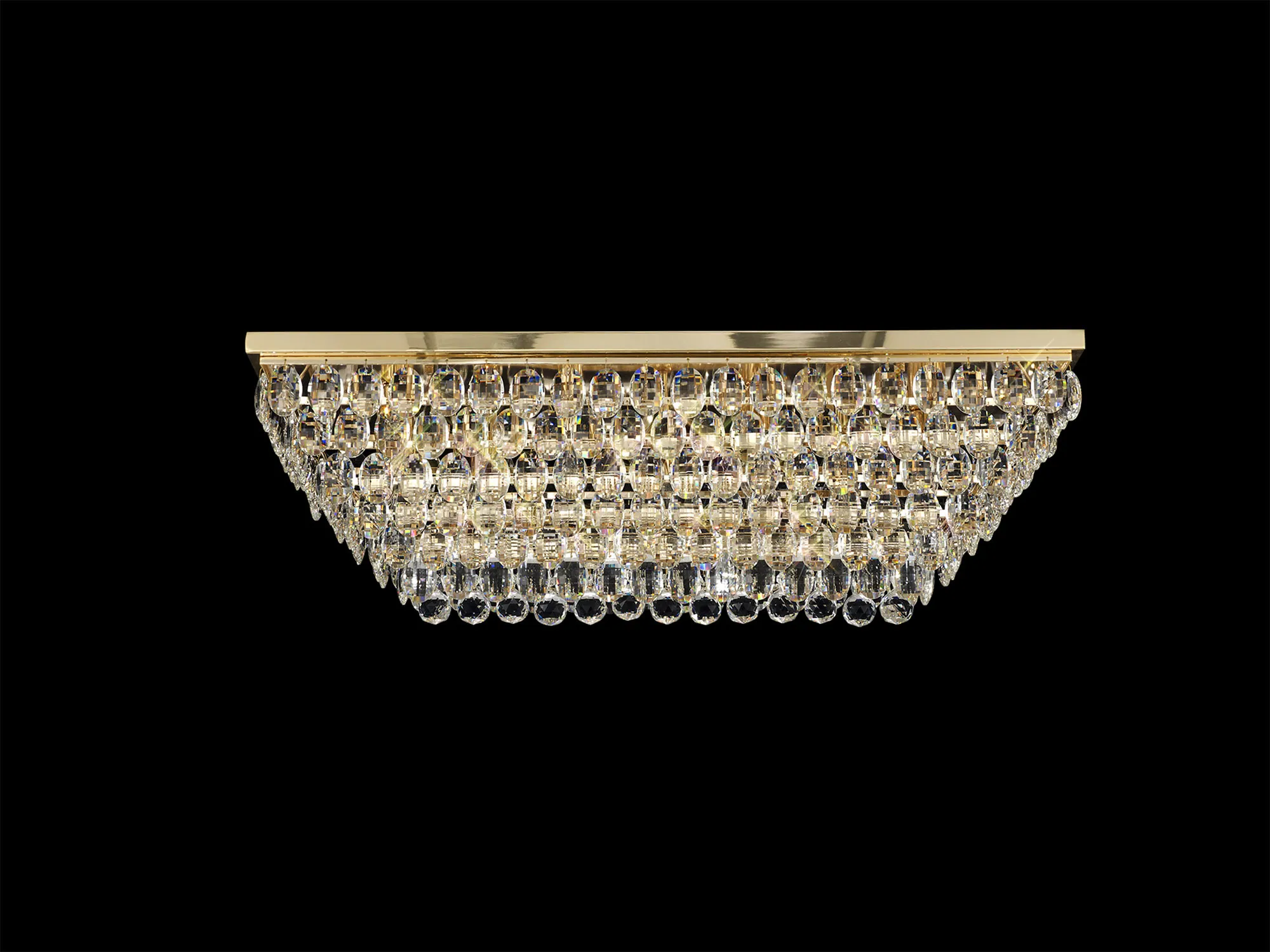 Coniston Linear Flush Ceiling 11 Light (21.8kg) French Gold IL32827  Diyas Coniston French Gold